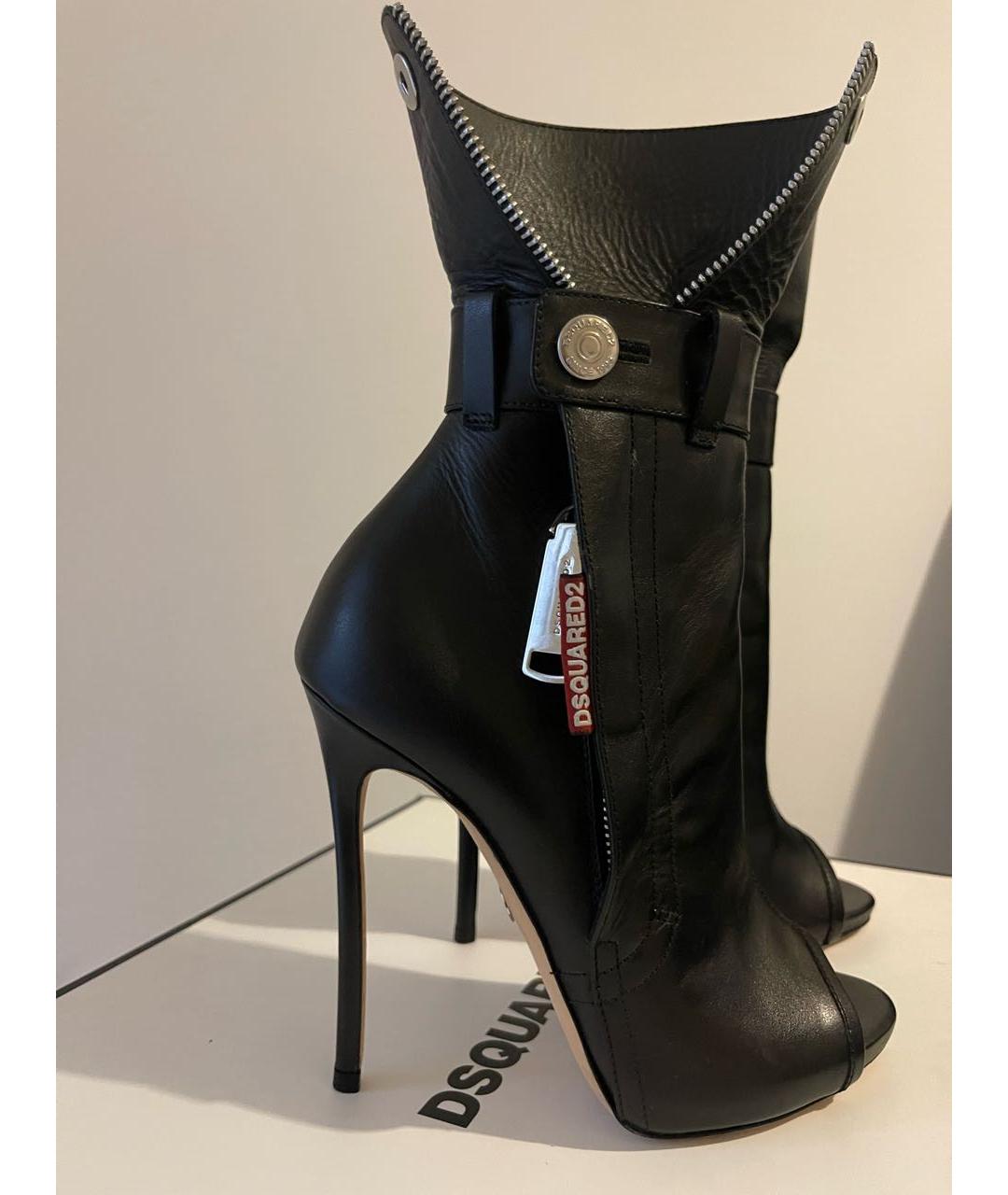 DSQUARED2 Черные кожаные ботильоны, фото 9