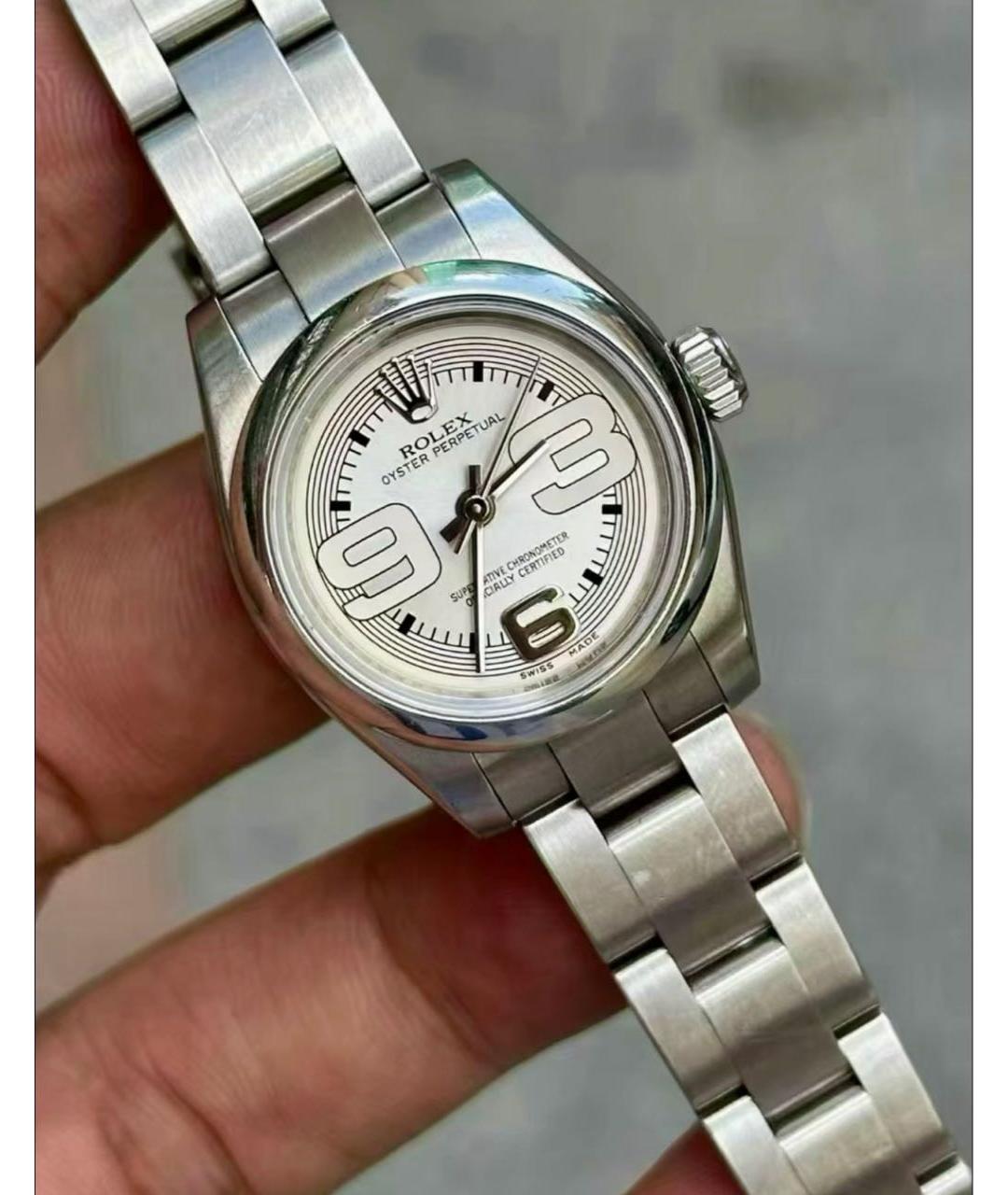 ROLEX Белые металлические часы, фото 5