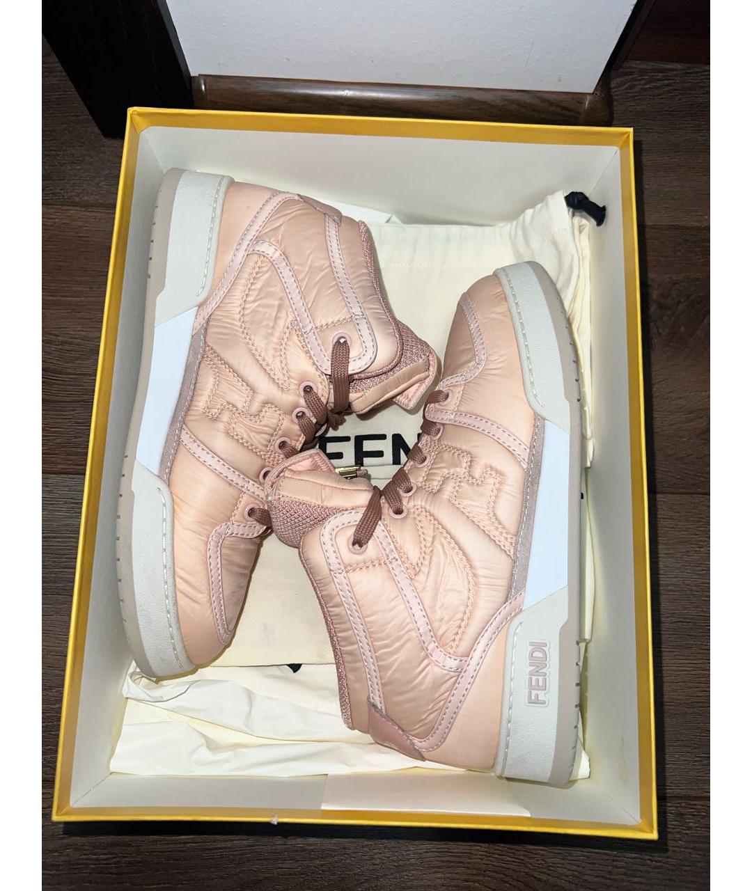 FENDI Розовые кроссовки, фото 5