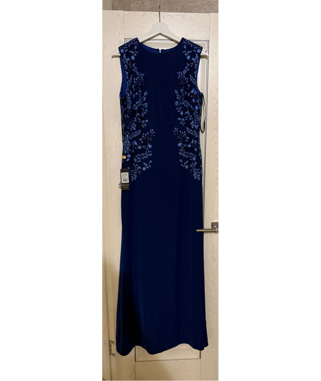 TADASHI SHOJI Синее полиэстеровое вечернее платье, фото 5