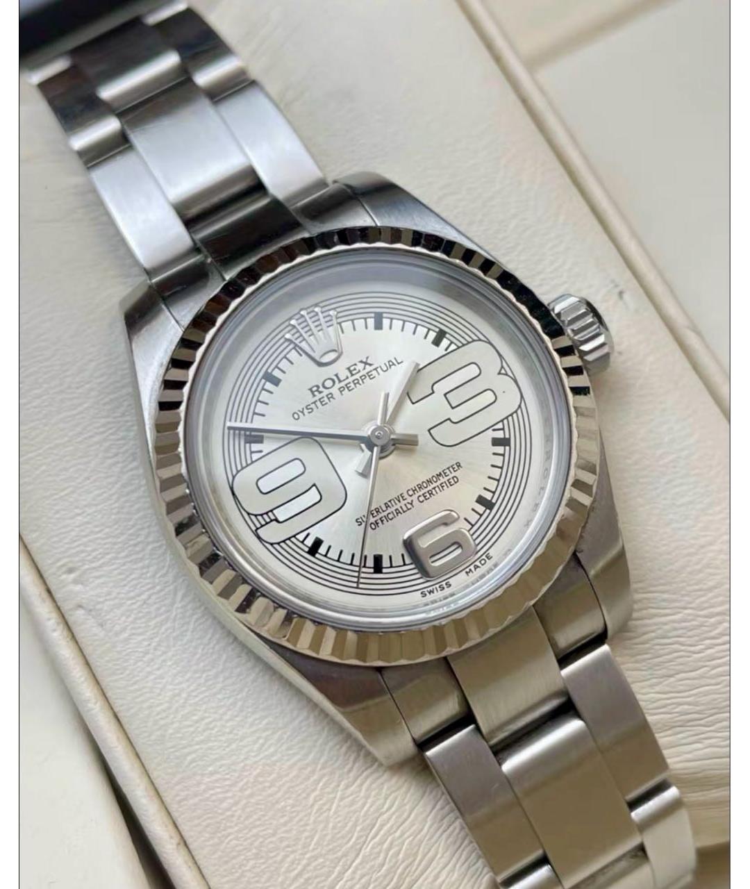 ROLEX Белые металлические часы, фото 3