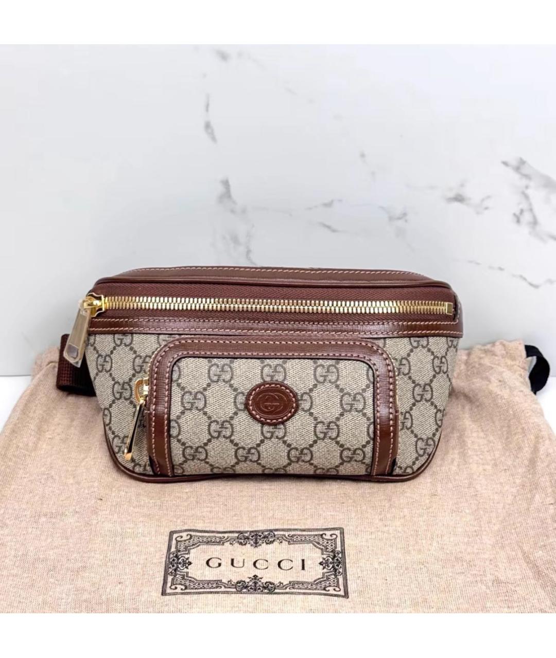 GUCCI Коричневая поясная сумка, фото 3
