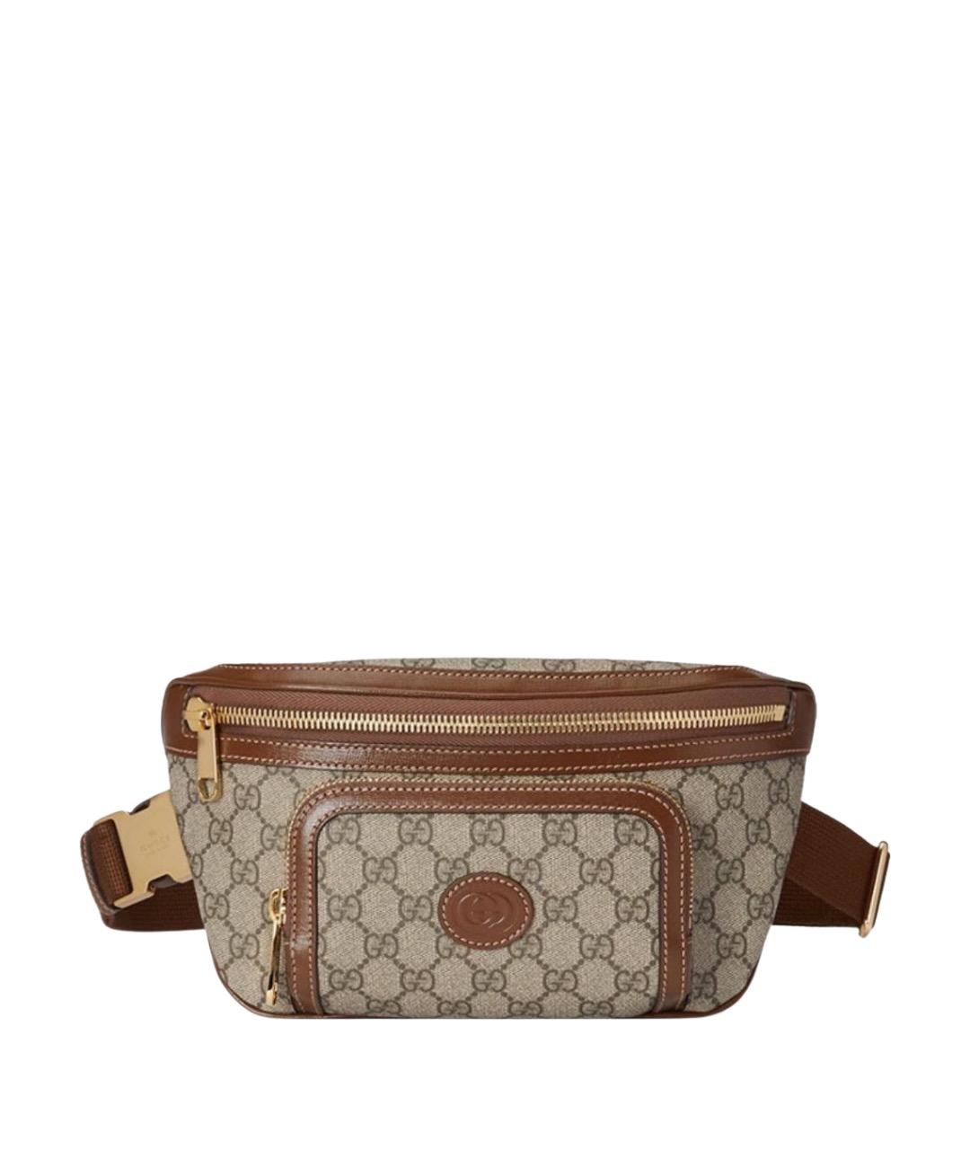 GUCCI Коричневая поясная сумка, фото 1