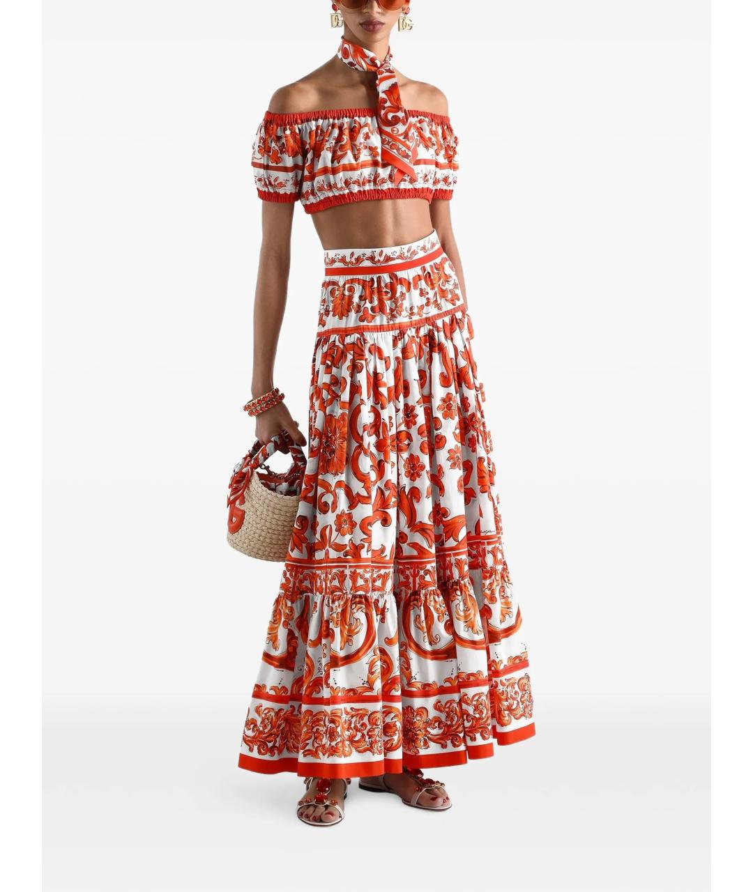 DOLCE&GABBANA Оранжевая хлопковая рубашка, фото 2