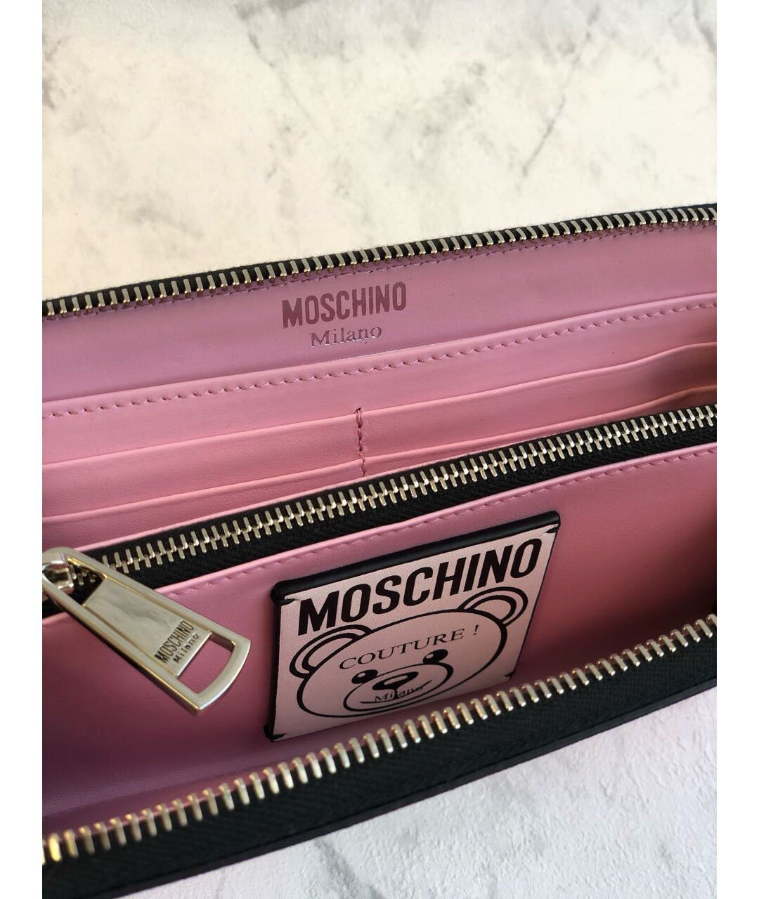 MOSCHINO Розовый кожаный кошелек, фото 5