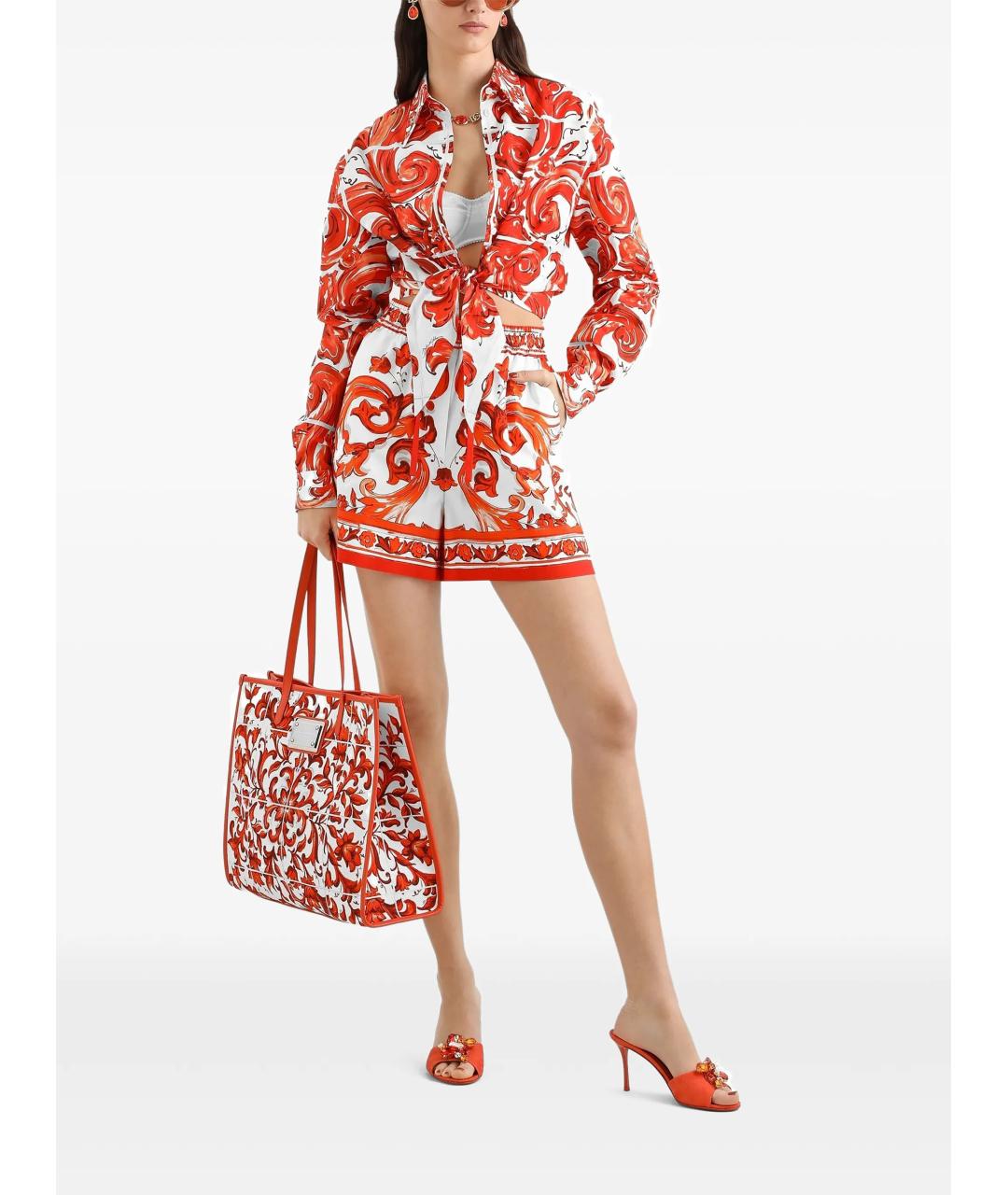 DOLCE&GABBANA Оранжевая хлопковая рубашка, фото 2
