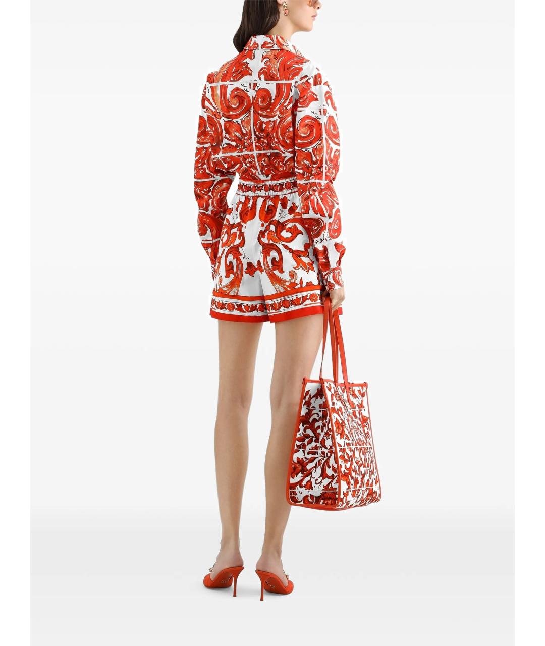 DOLCE&GABBANA Оранжевая хлопковая рубашка, фото 3
