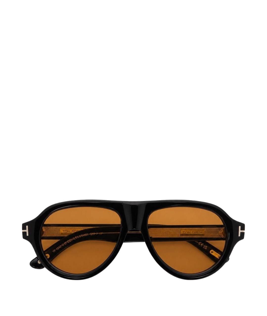 TOM FORD Черные пластиковые солнцезащитные очки, фото 1