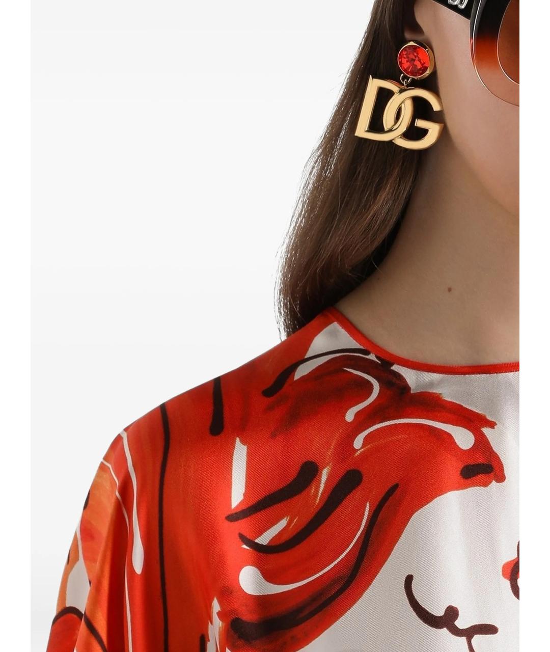 DOLCE&GABBANA Золотые металлические серьги, фото 2