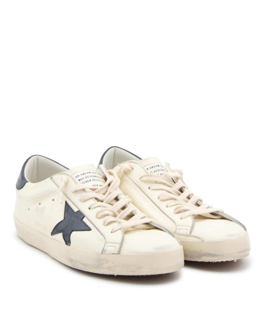 GOLDEN GOOSE DELUXE BRAND Бежевые кожаные низкие кроссовки / кеды, фото 2