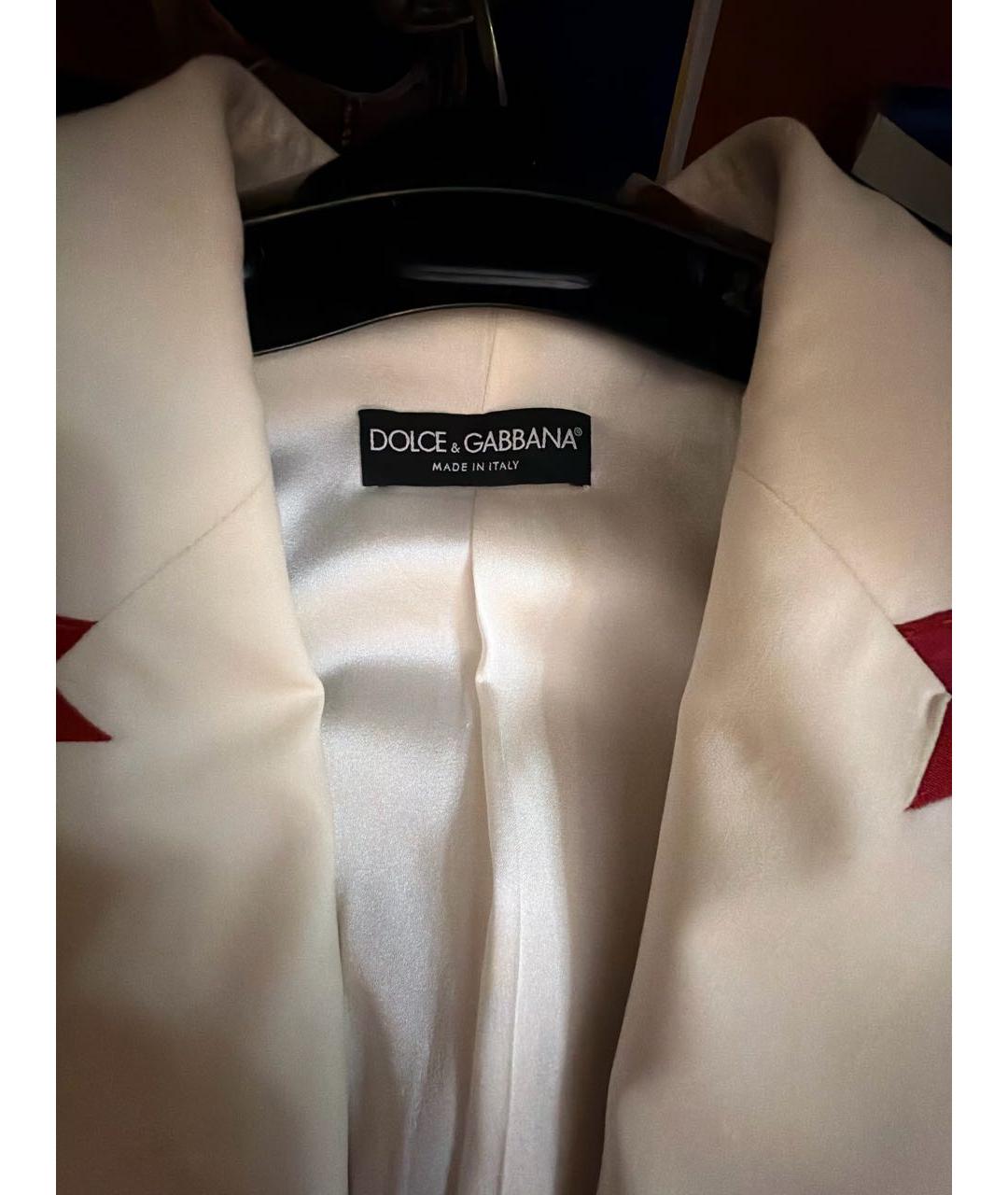 DOLCE&GABBANA Белый шерстяной костюм с брюками, фото 3