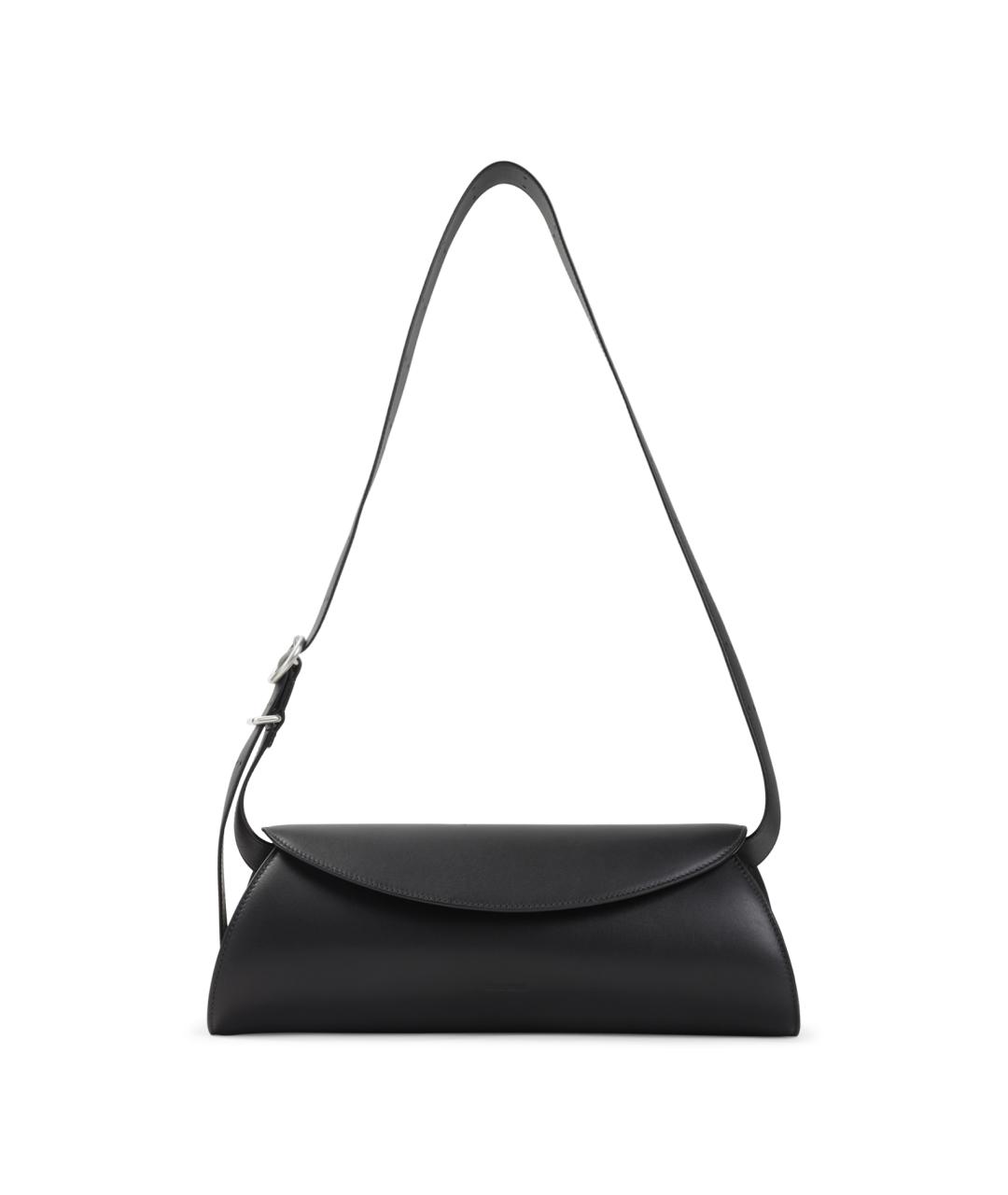 JIL SANDER Черная кожаная сумка на плечо, фото 1