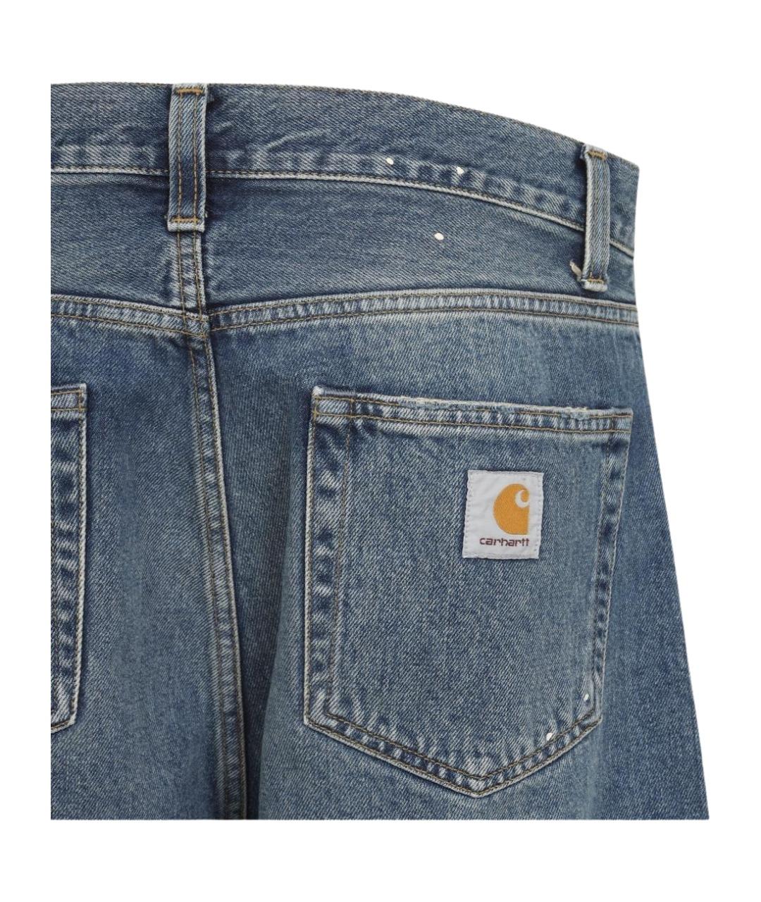 CARHARTT WIP Синие хлопковые прямые джинсы, фото 3