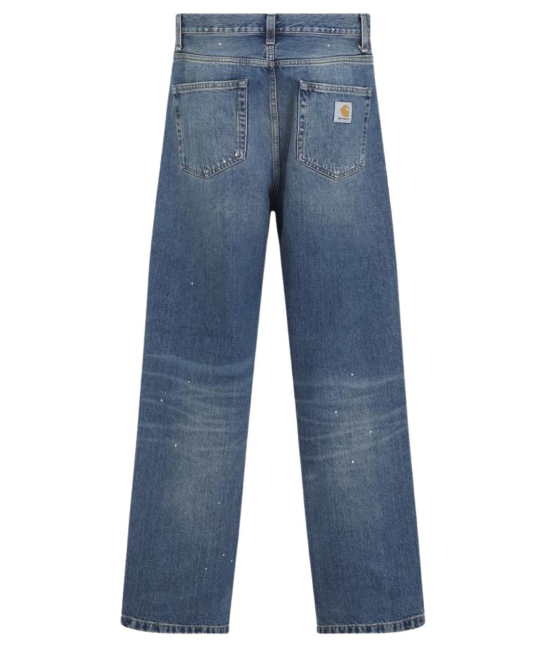 CARHARTT WIP Синие хлопковые прямые джинсы, фото 2