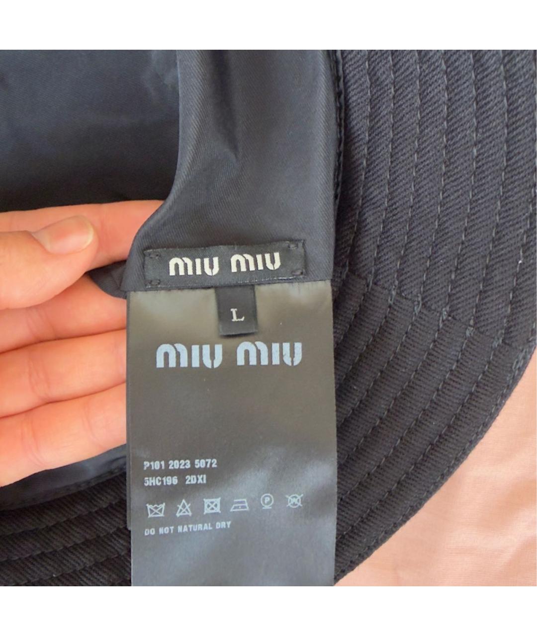 MIU MIU Черная хлопковая панама, фото 4