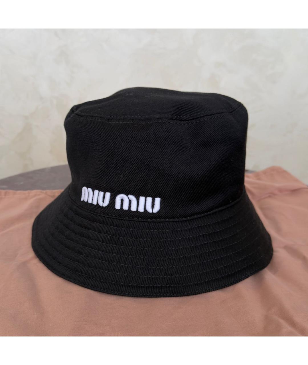 MIU MIU Черная хлопковая панама, фото 2