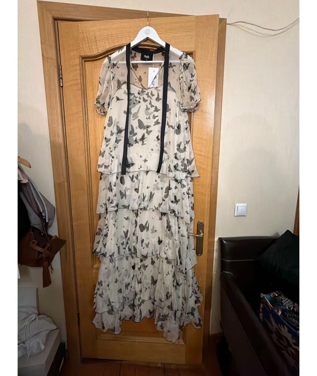 DOLCE&GABBANA Белое шелковое вечернее платье, фото 5
