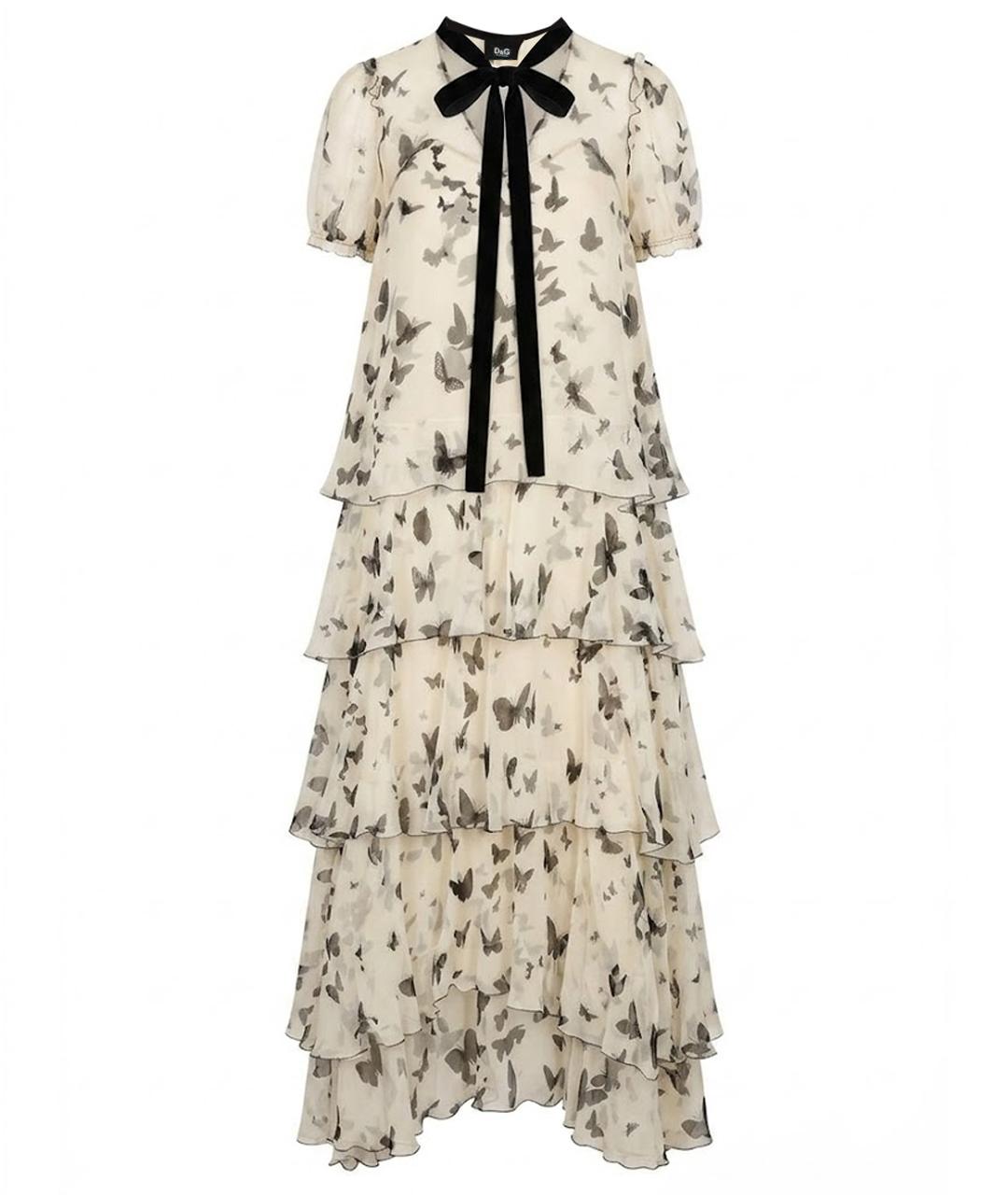 DOLCE&GABBANA Белое шелковое вечернее платье, фото 1