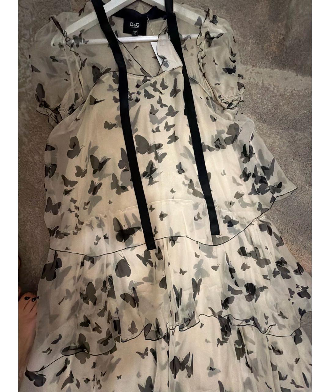 DOLCE&GABBANA Белое шелковое вечернее платье, фото 4