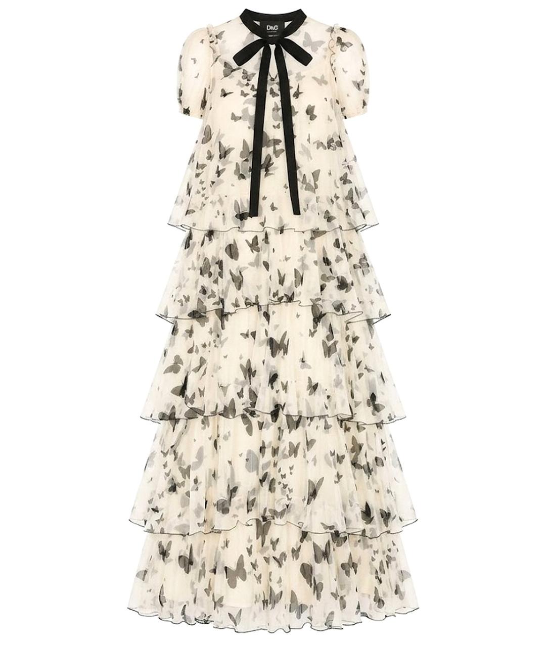 DOLCE&GABBANA Белое шелковое вечернее платье, фото 1