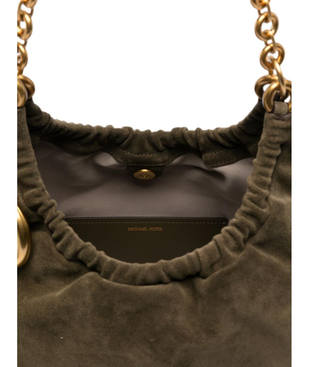 MICHAEL KORS Зеленая кожаная сумка через плечо, фото 3