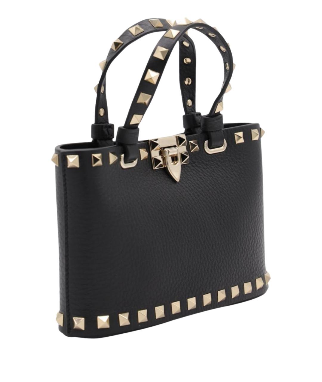 VALENTINO Черная кожаная сумка тоут, фото 2