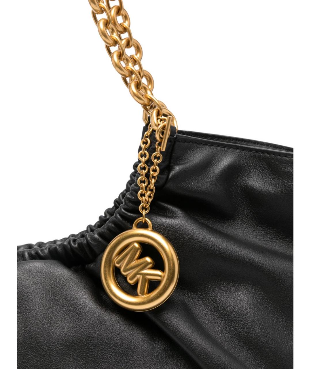 MICHAEL KORS Черная кожаная сумка тоут, фото 2