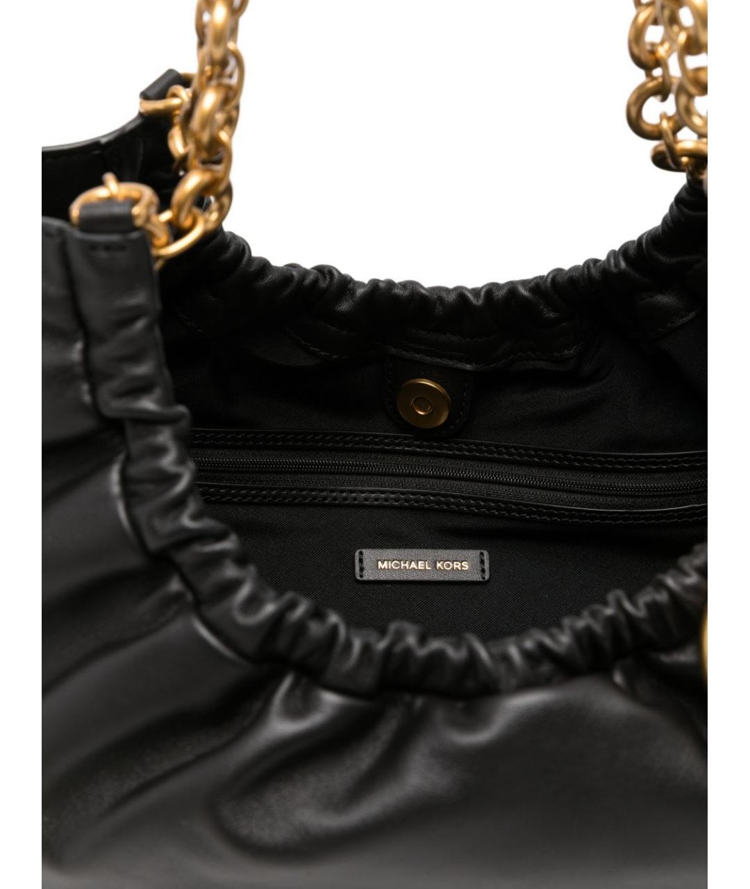 MICHAEL KORS Черная кожаная сумка тоут, фото 5