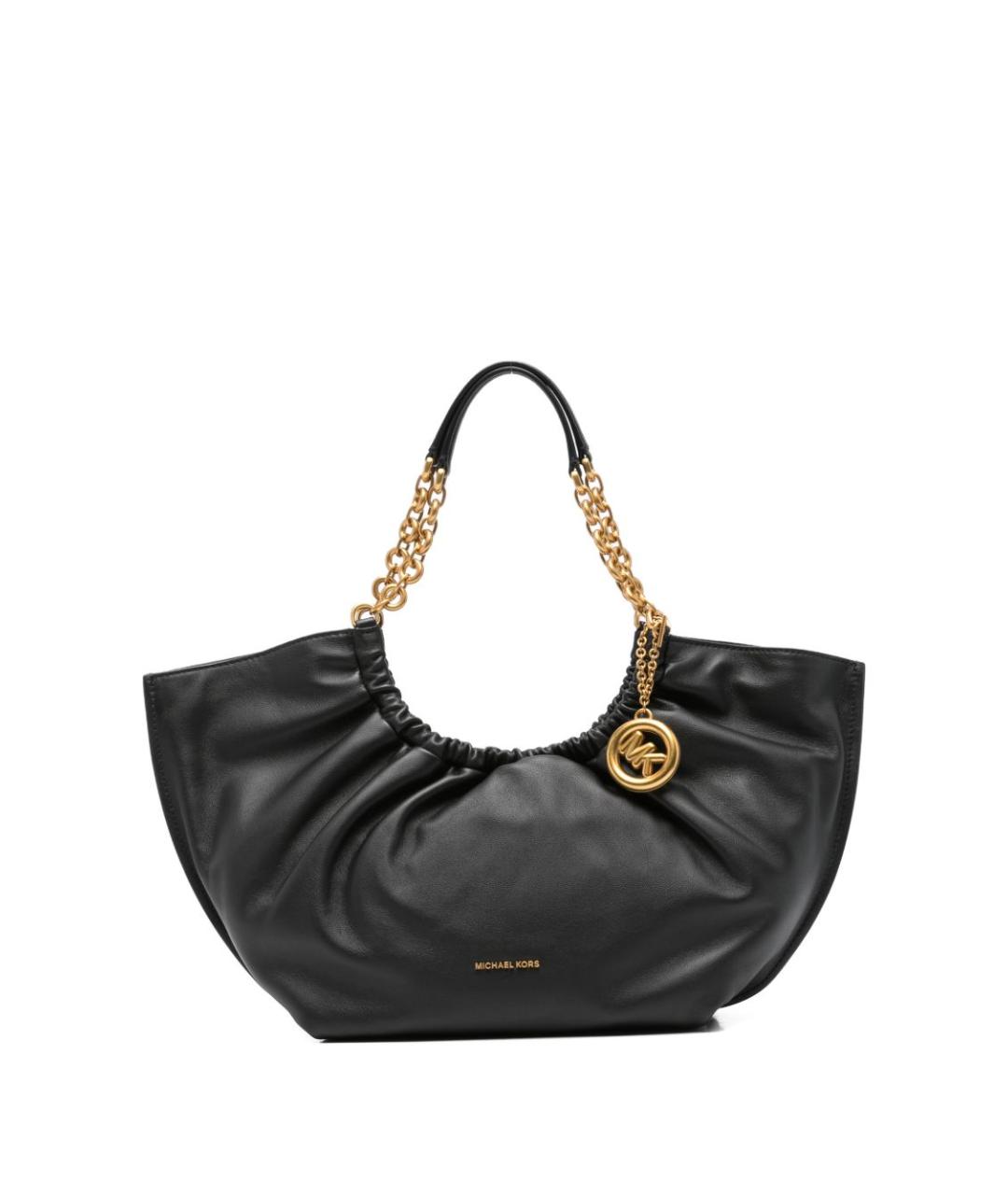 MICHAEL KORS Черная кожаная сумка тоут, фото 1