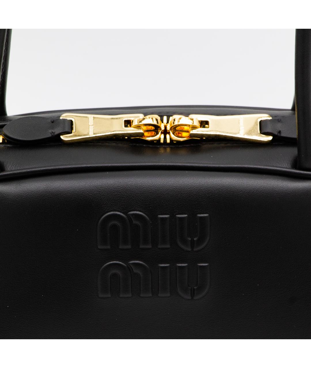 MIU MIU Черная кожаная сумка тоут, фото 4