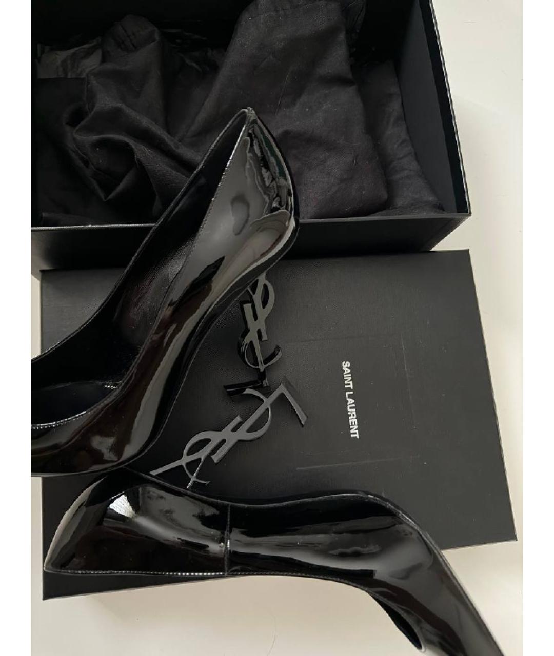 SAINT LAURENT Черные туфли из лакированной кожи, фото 3