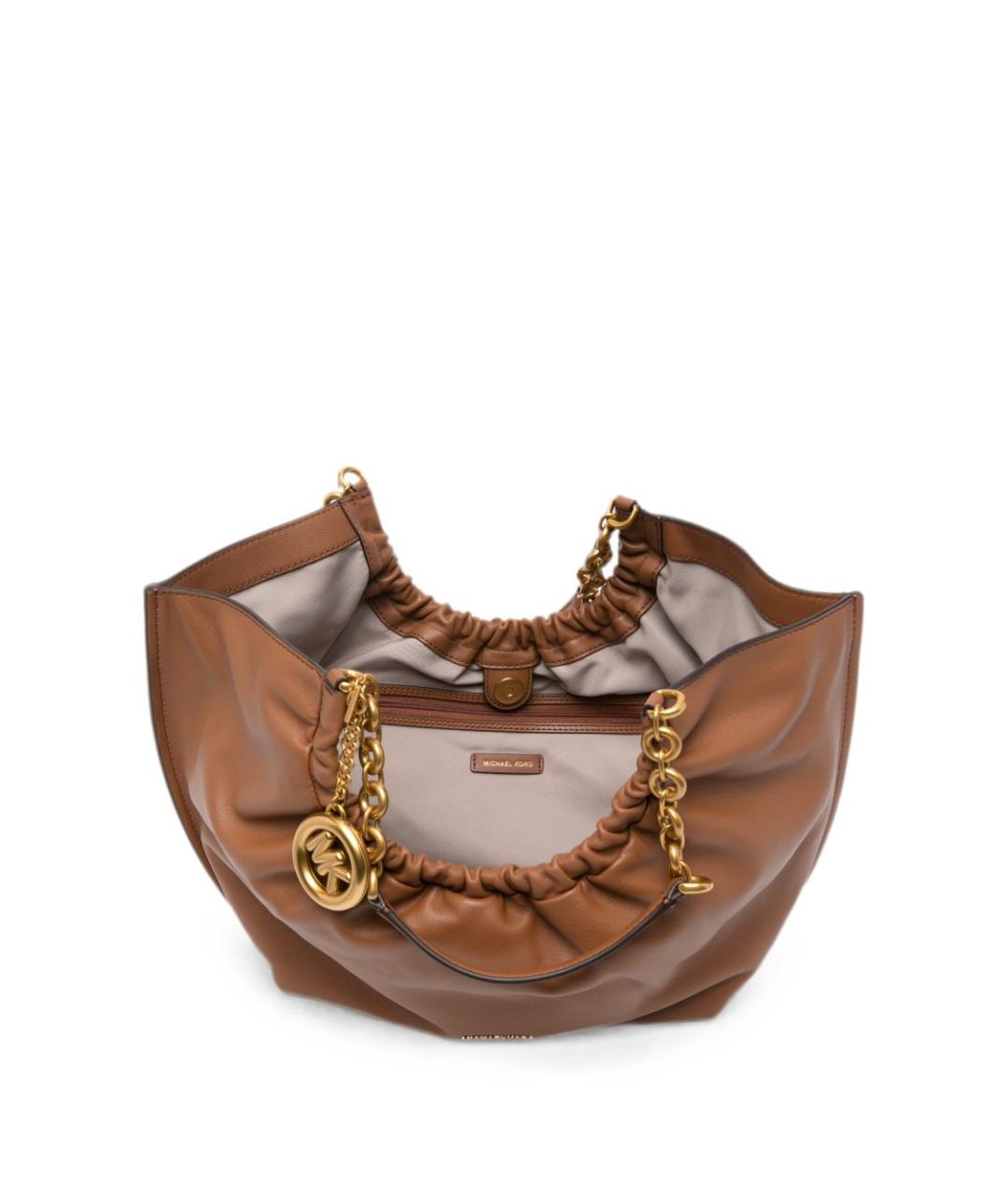 MICHAEL KORS Коричневая кожаная сумка тоут, фото 3