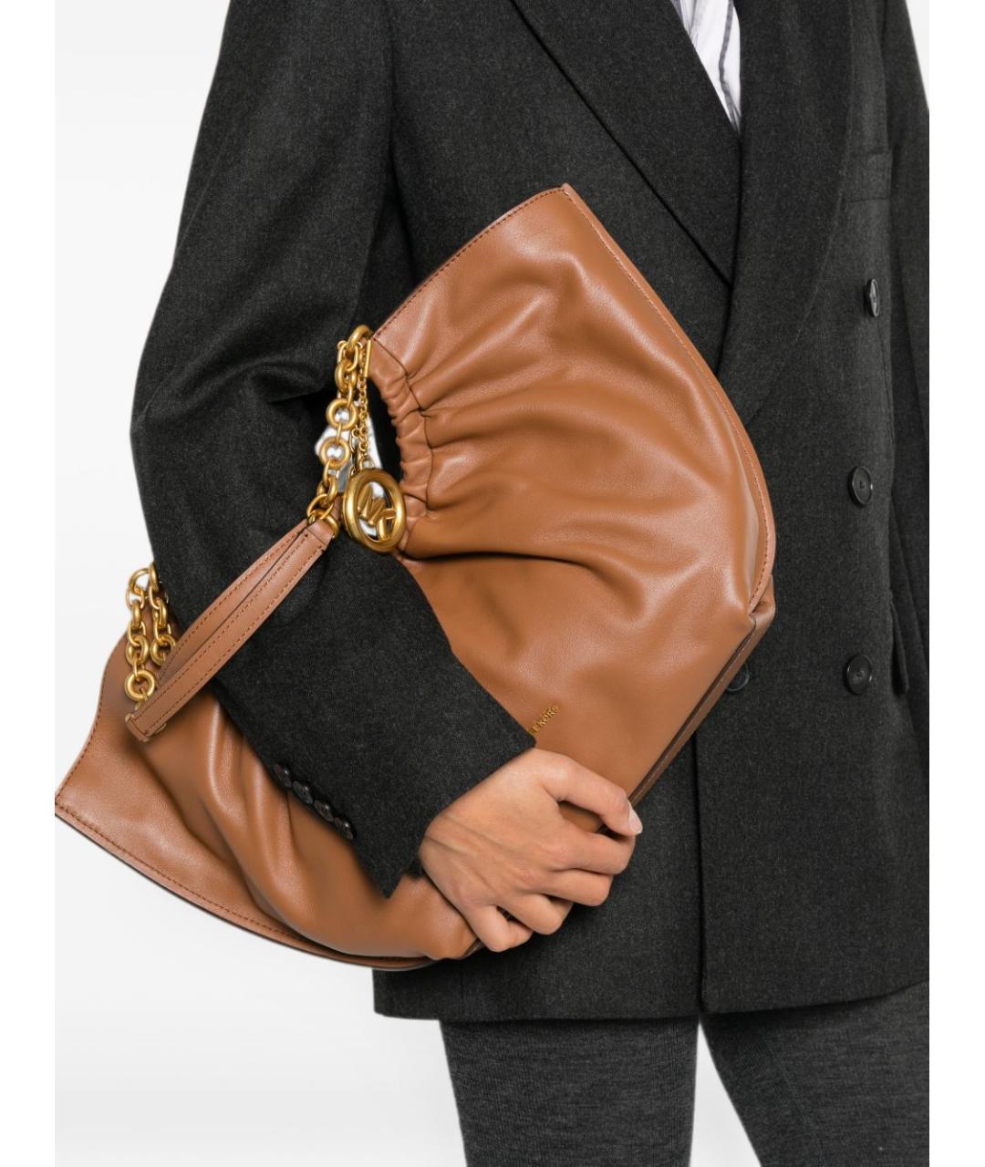 MICHAEL KORS Коричневая кожаная сумка тоут, фото 4