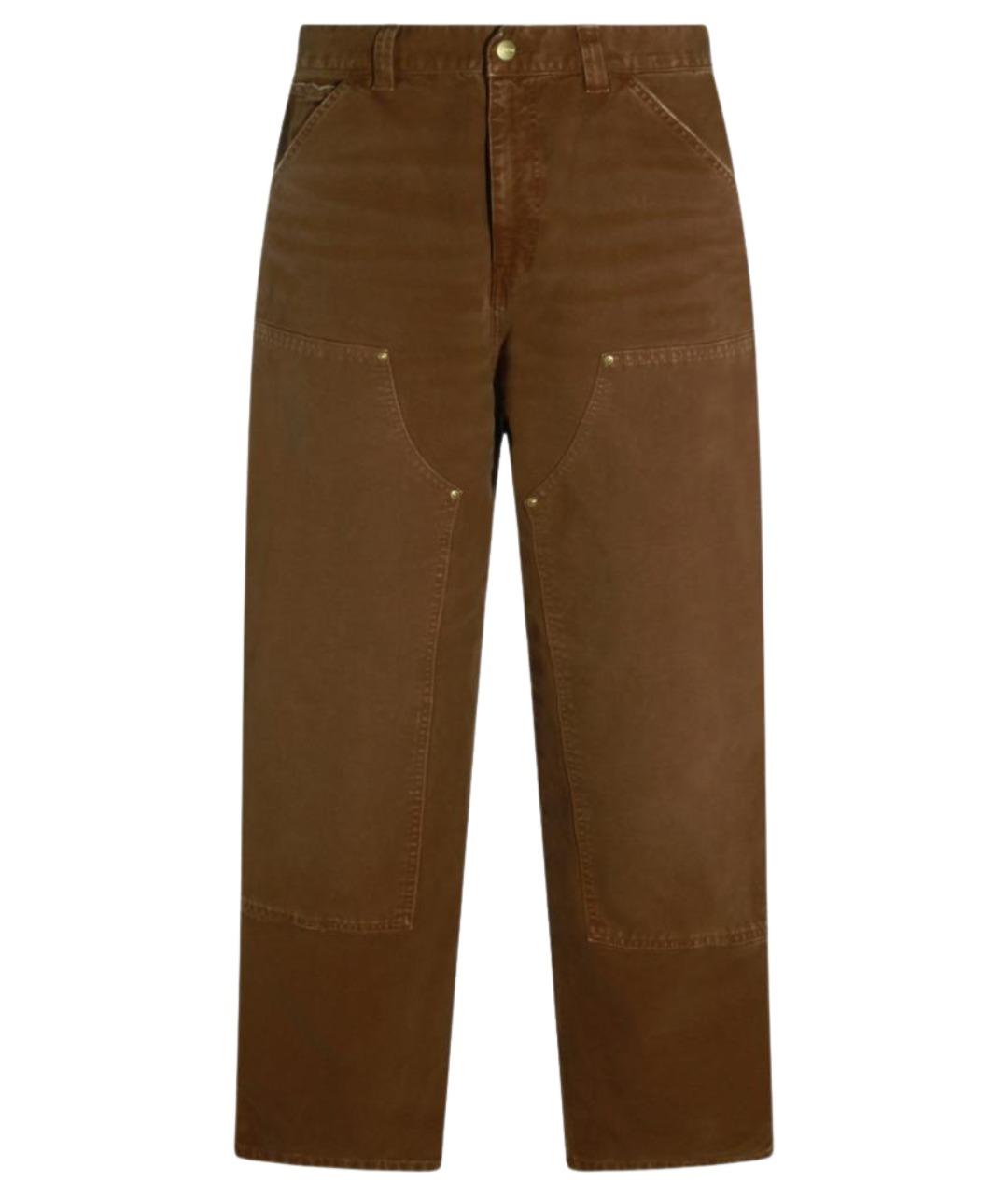 CARHARTT WIP Коричневые хлопковые повседневные брюки, фото 1