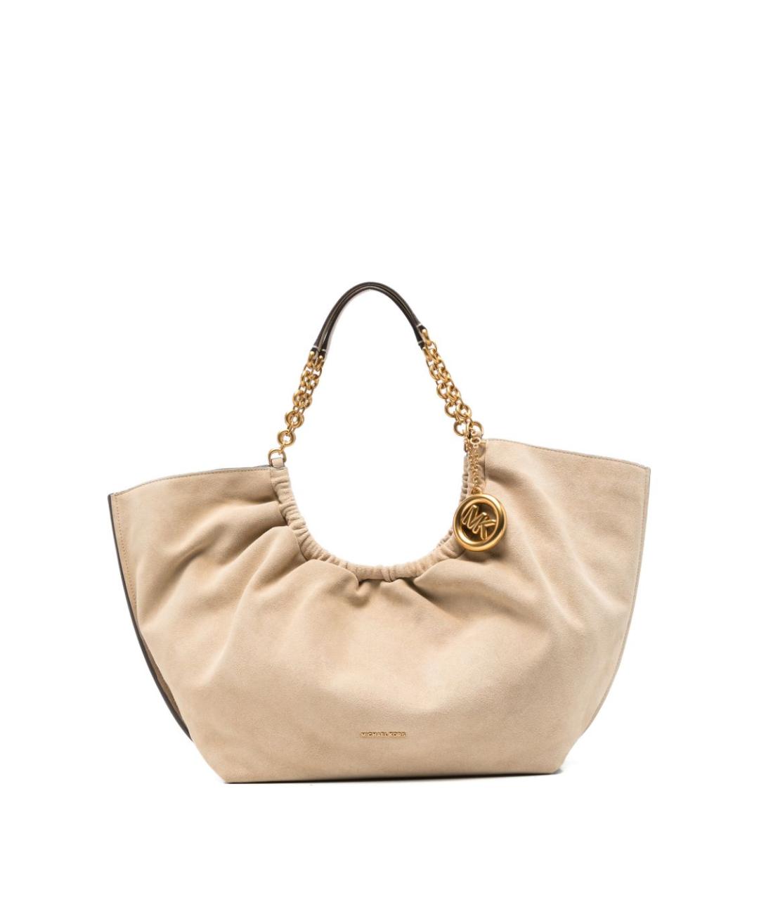 MICHAEL KORS Бежевая кожаная сумка тоут, фото 1