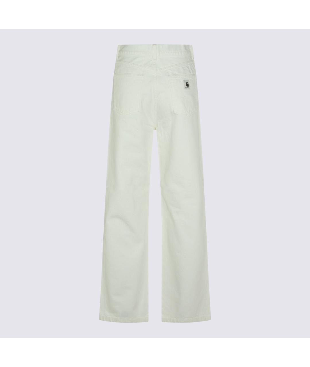 CARHARTT WIP Белые хлопковые прямые брюки, фото 2