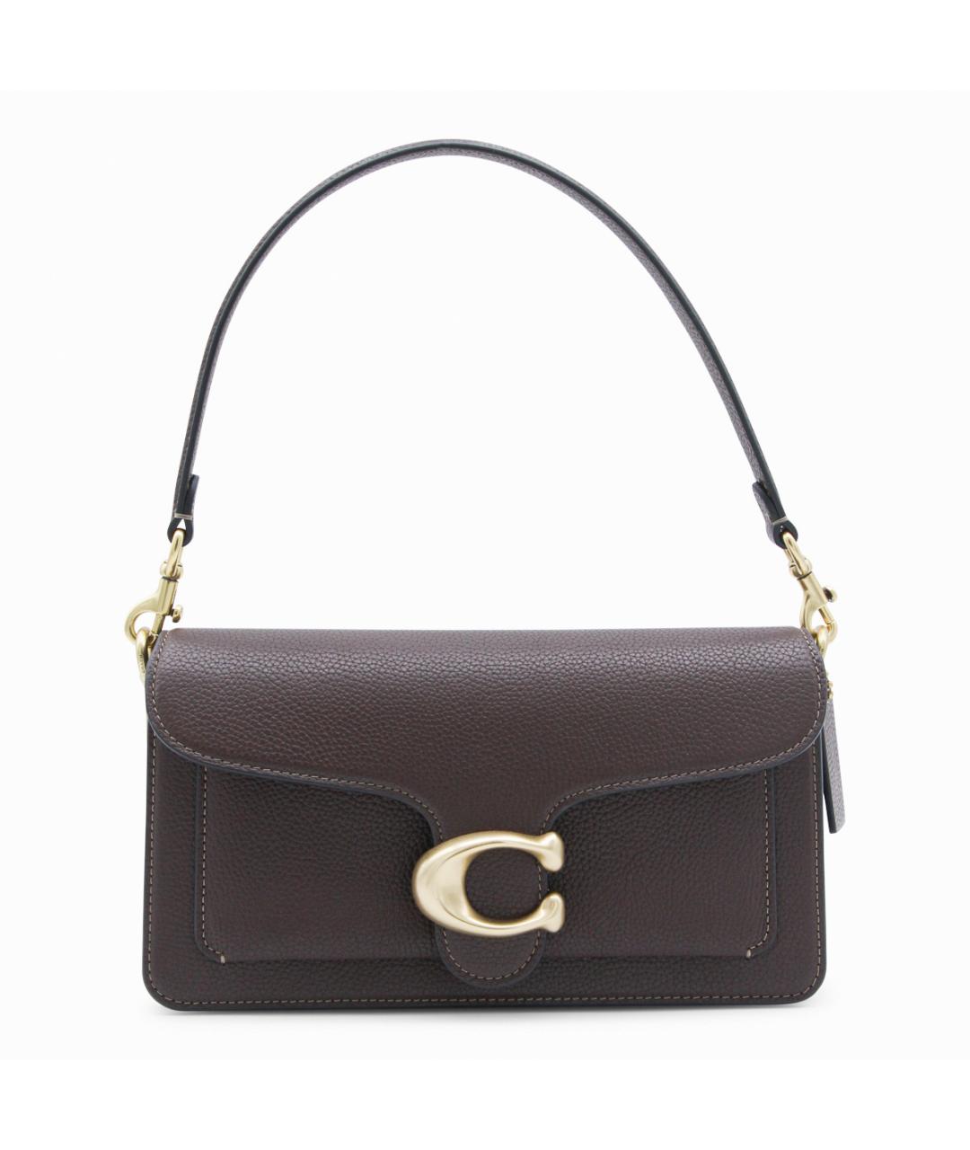 COACH Коричневая кожаная сумка с короткими ручками, фото 1