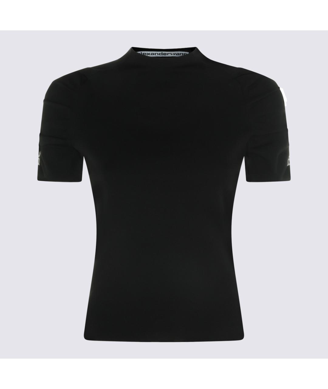 ALEXANDER WANG Черная полиэстеровая футболка, фото 1