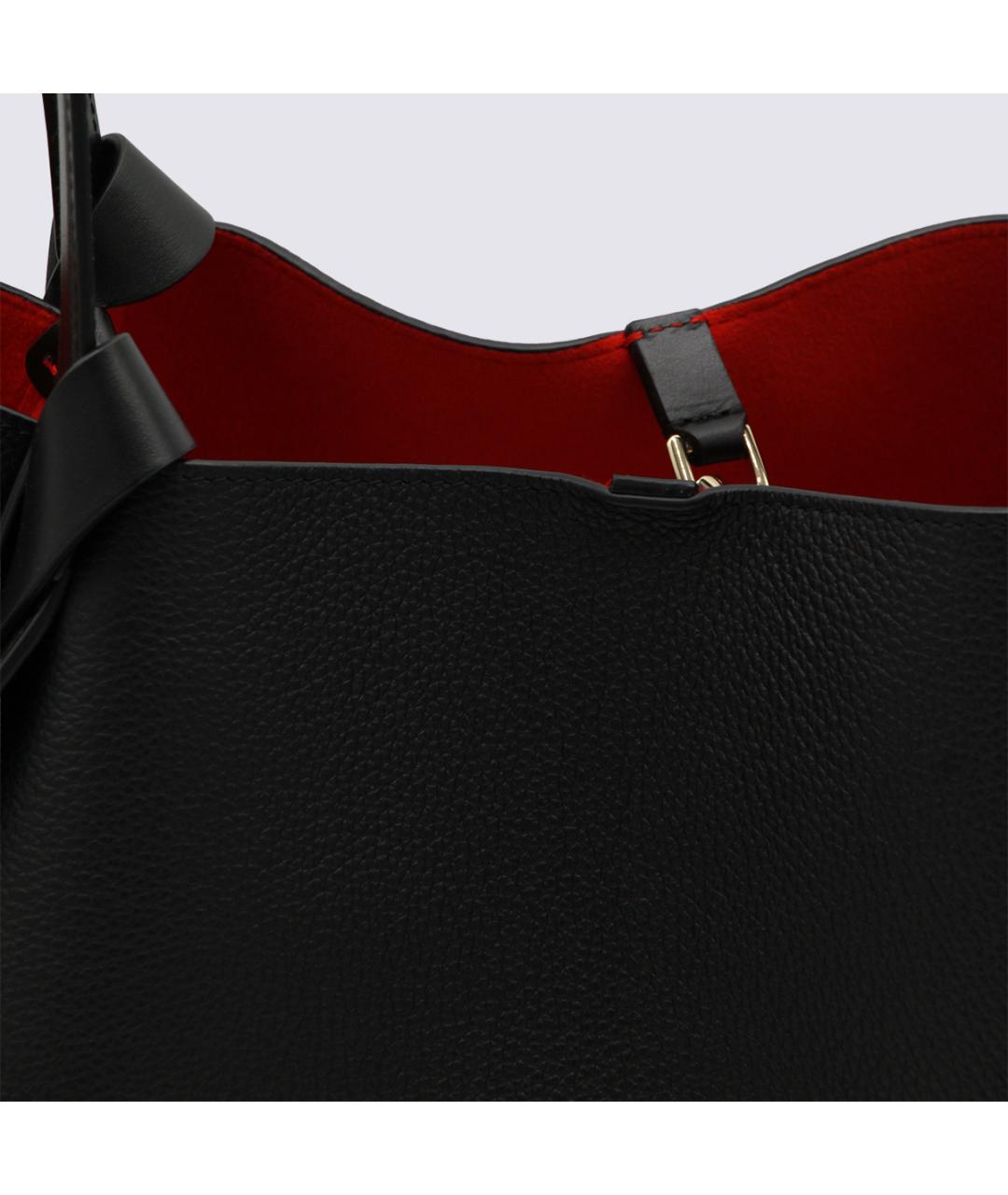 CHRISTIAN LOUBOUTIN Черная кожаная сумка тоут, фото 4