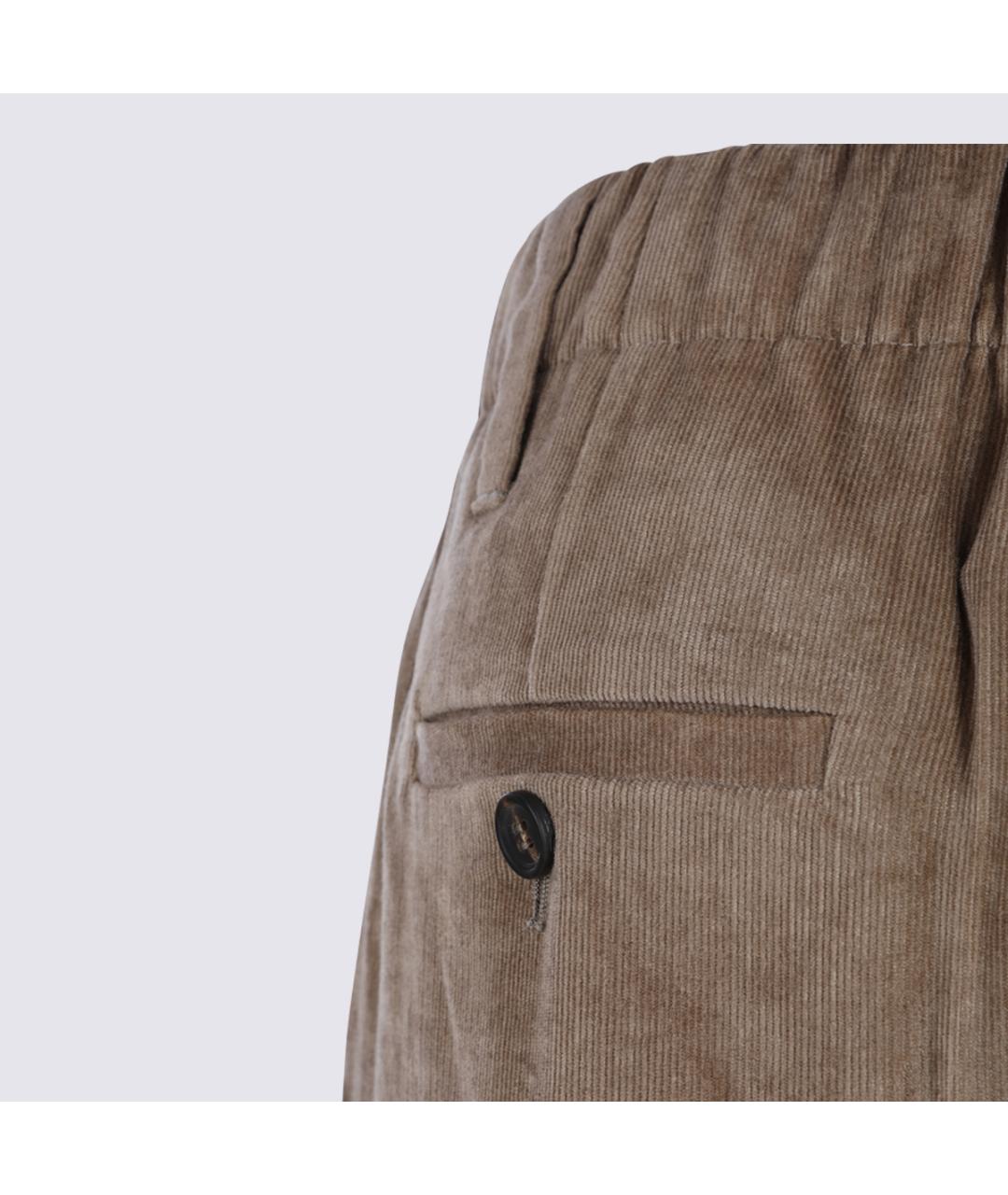 BRUNELLO CUCINELLI Коричневые вискозные прямые брюки, фото 4
