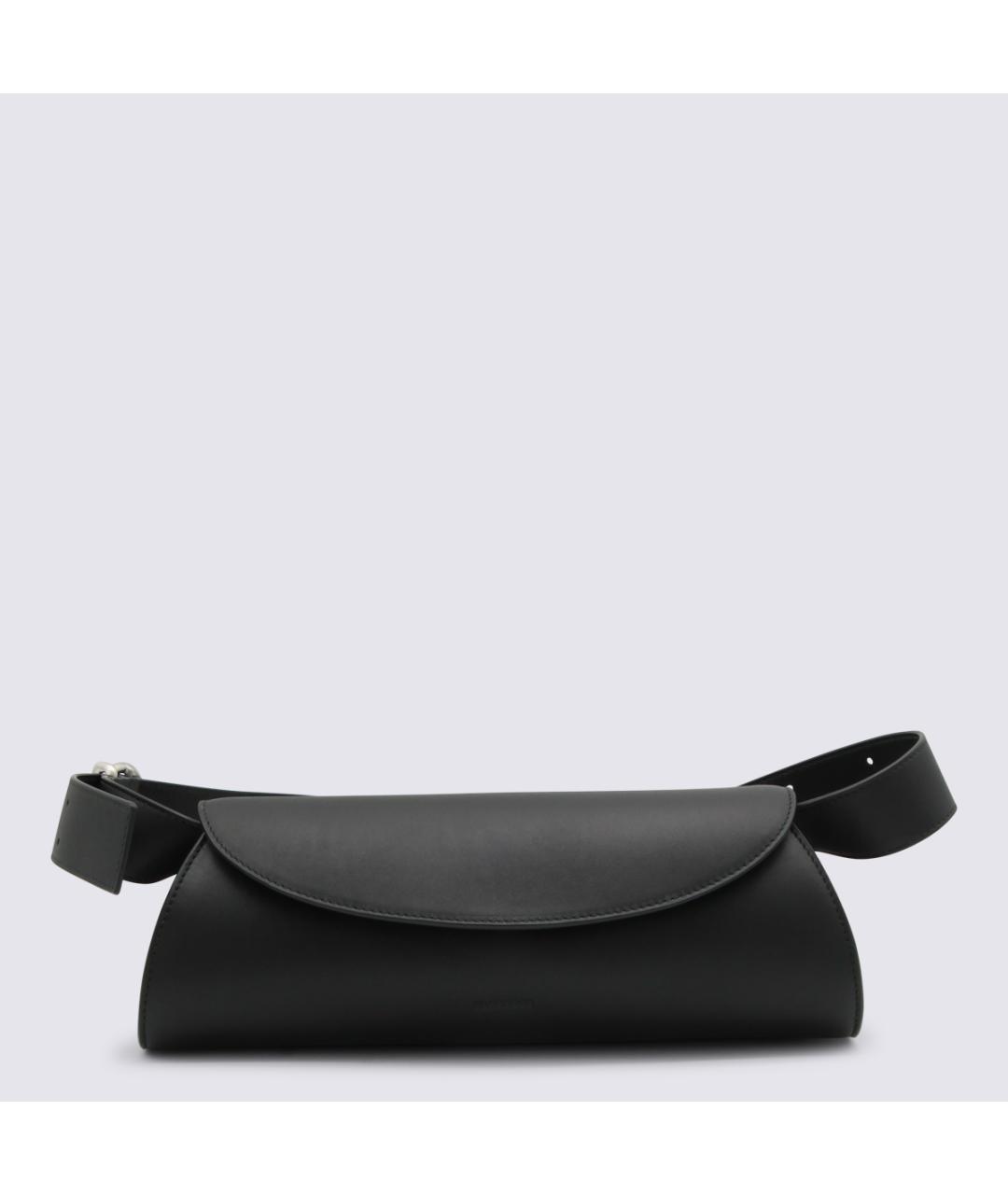 JIL SANDER Черная кожаная сумка на плечо, фото 5