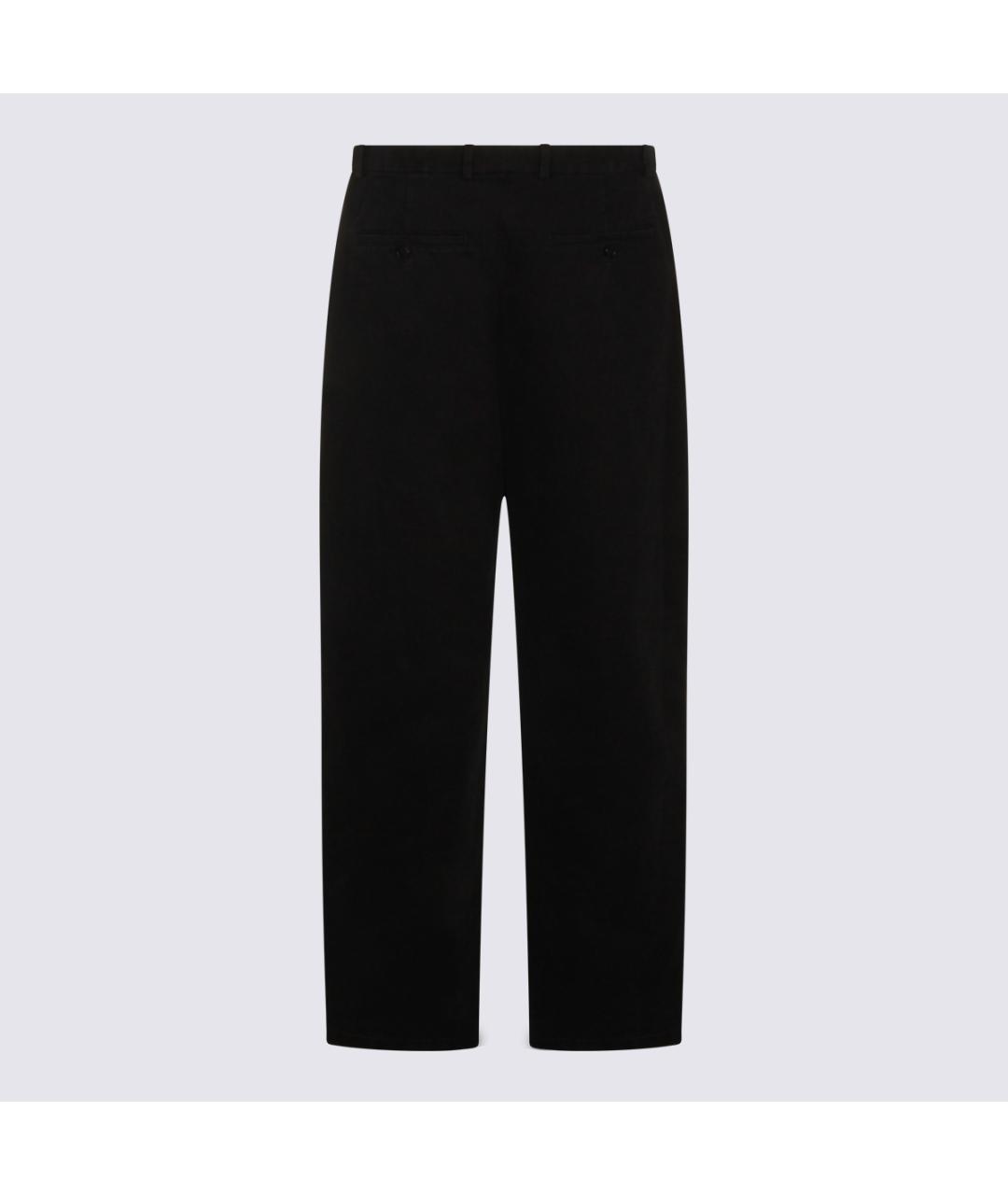 JIL SANDER Черные хлопковые повседневные брюки, фото 2