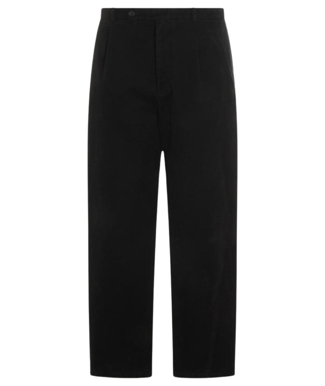 JIL SANDER Черные хлопковые повседневные брюки, фото 1