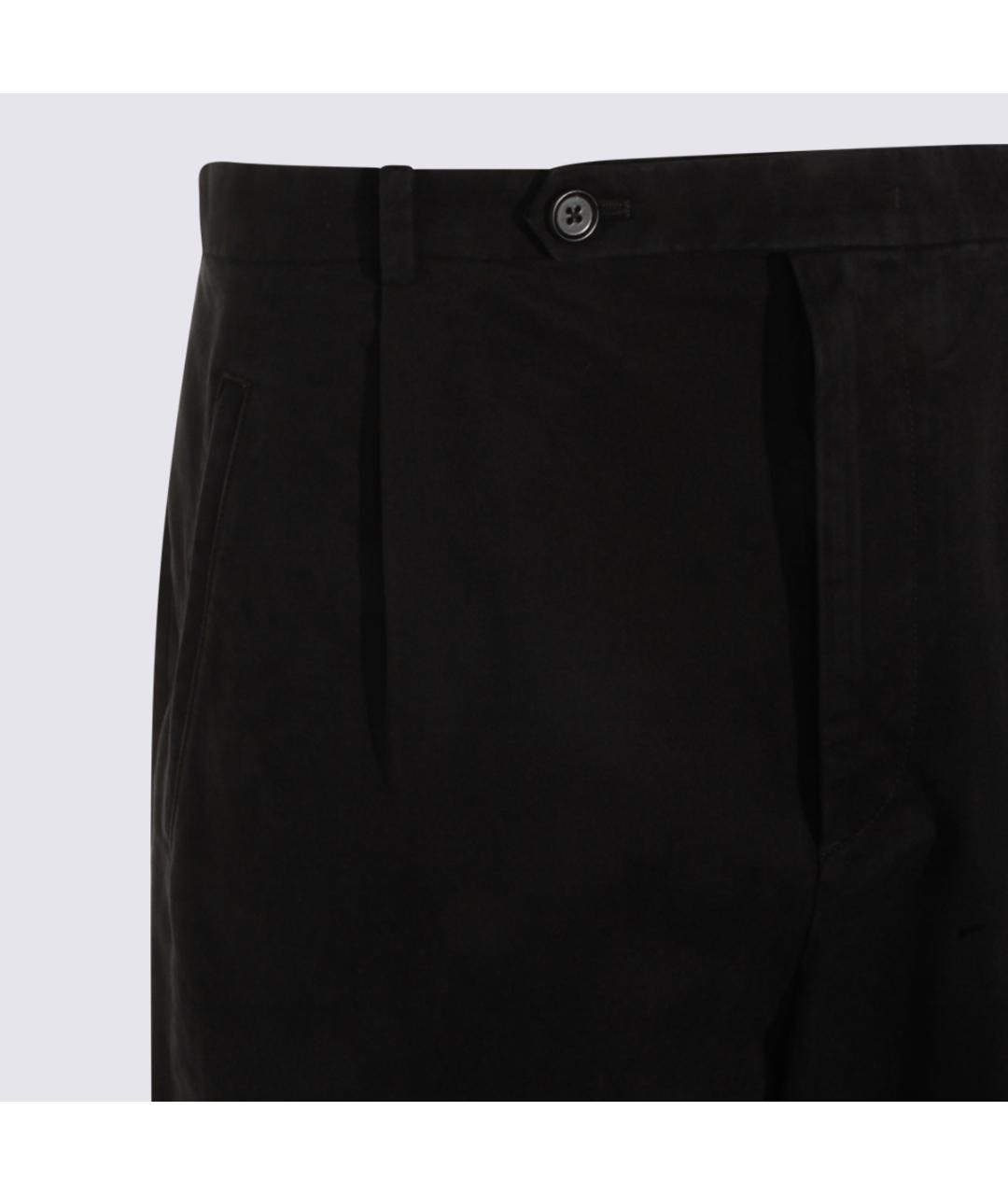 JIL SANDER Черные хлопковые повседневные брюки, фото 3