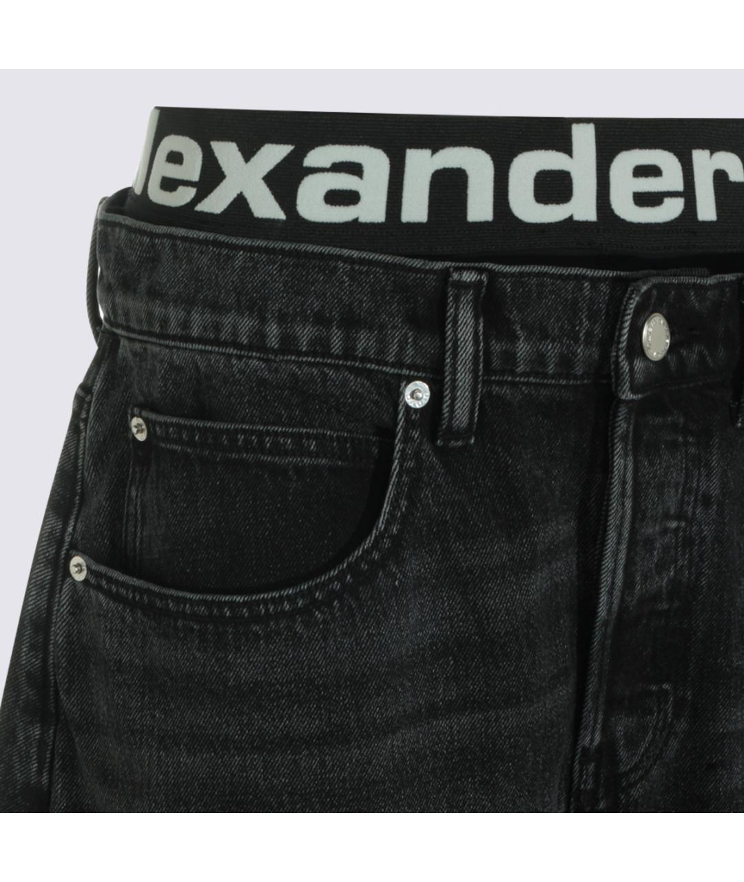 ALEXANDER WANG Черные хлопковые прямые джинсы, фото 3