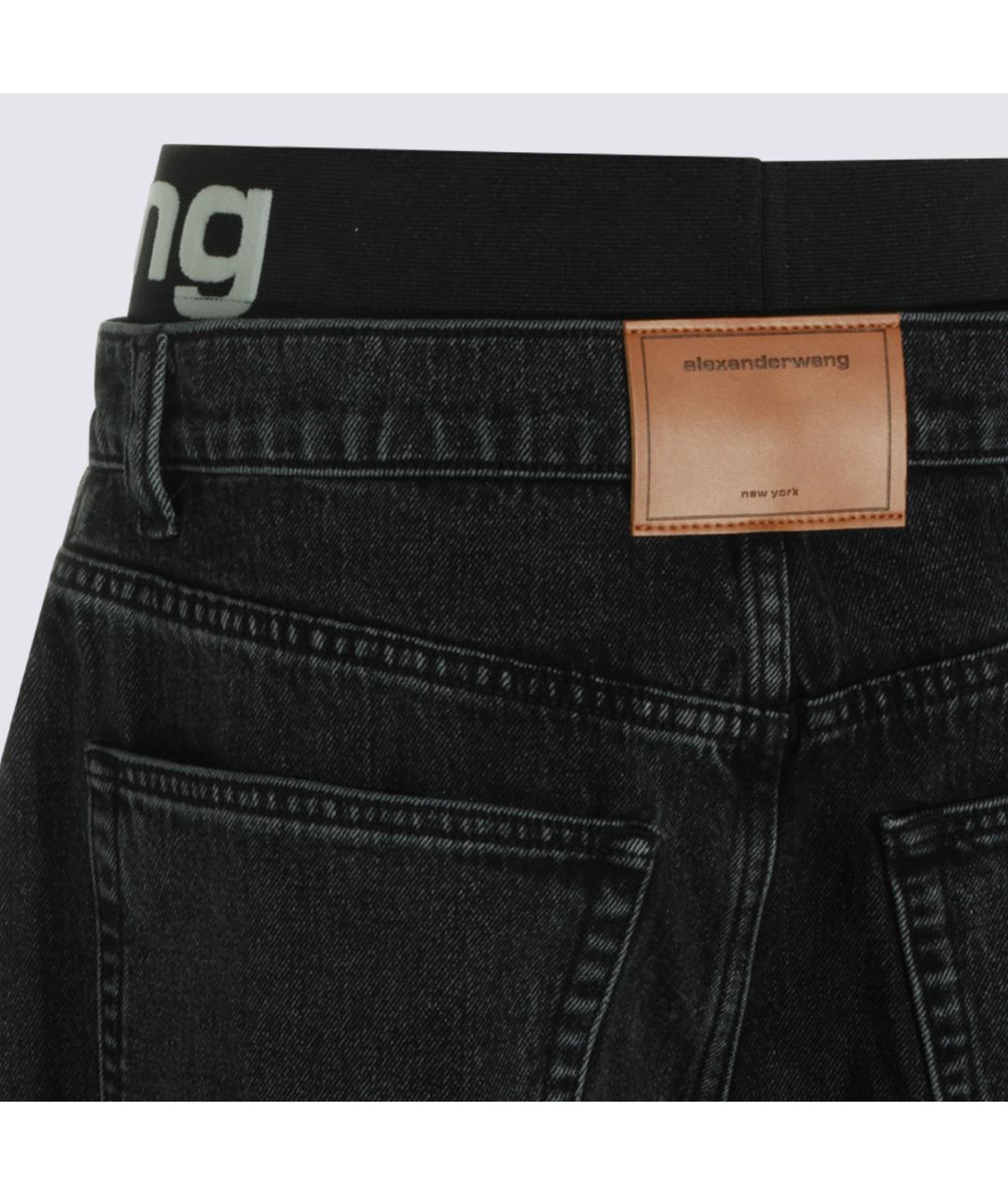 ALEXANDER WANG Черные хлопковые прямые джинсы, фото 4