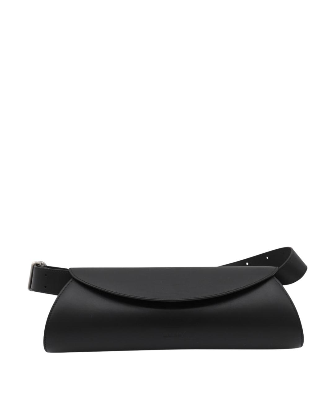 JIL SANDER Черная кожаная сумка на плечо, фото 1