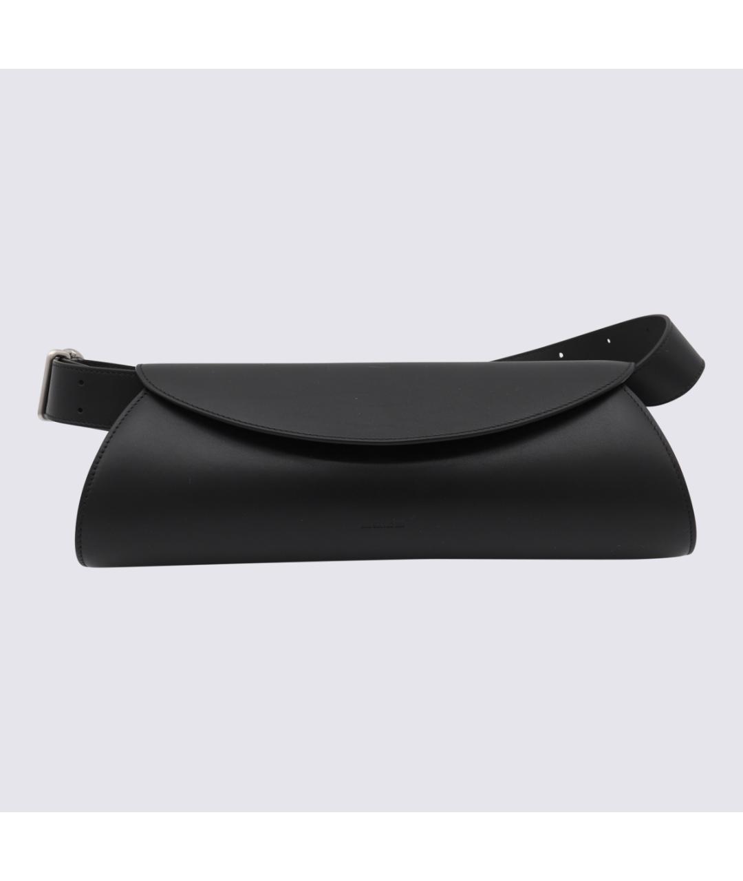 JIL SANDER Черная кожаная сумка на плечо, фото 3