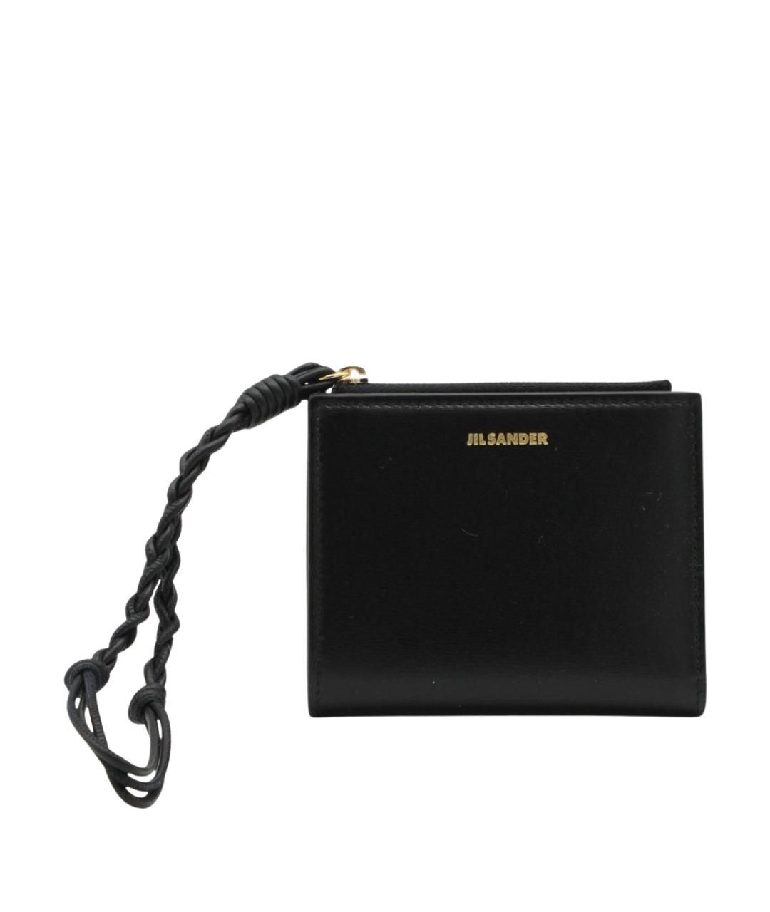 JIL SANDER Черный кожаный кошелек, фото 1