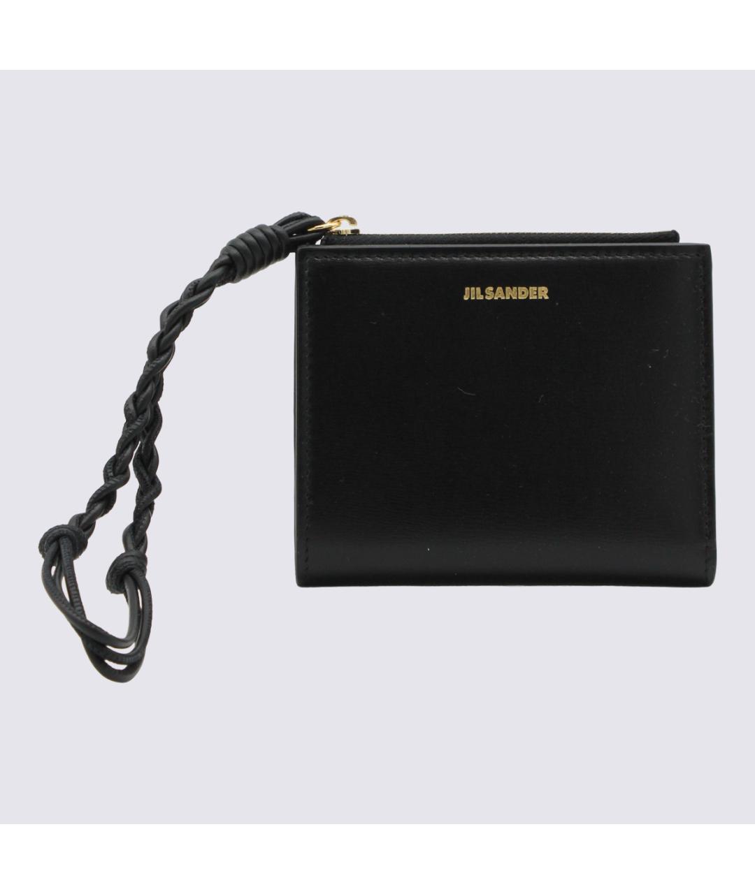 JIL SANDER Черный кожаный кошелек, фото 4